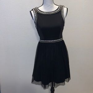 Love Reign black silver equines fit n flare formal dress
